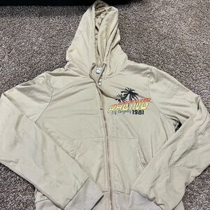 Beige Racing Graphic Hoodie